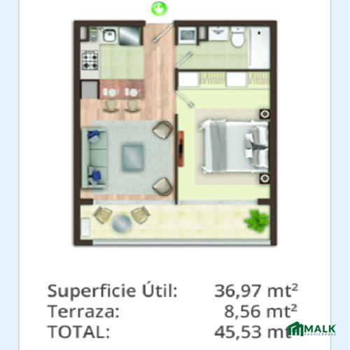 planta tipo 1 dormitorio